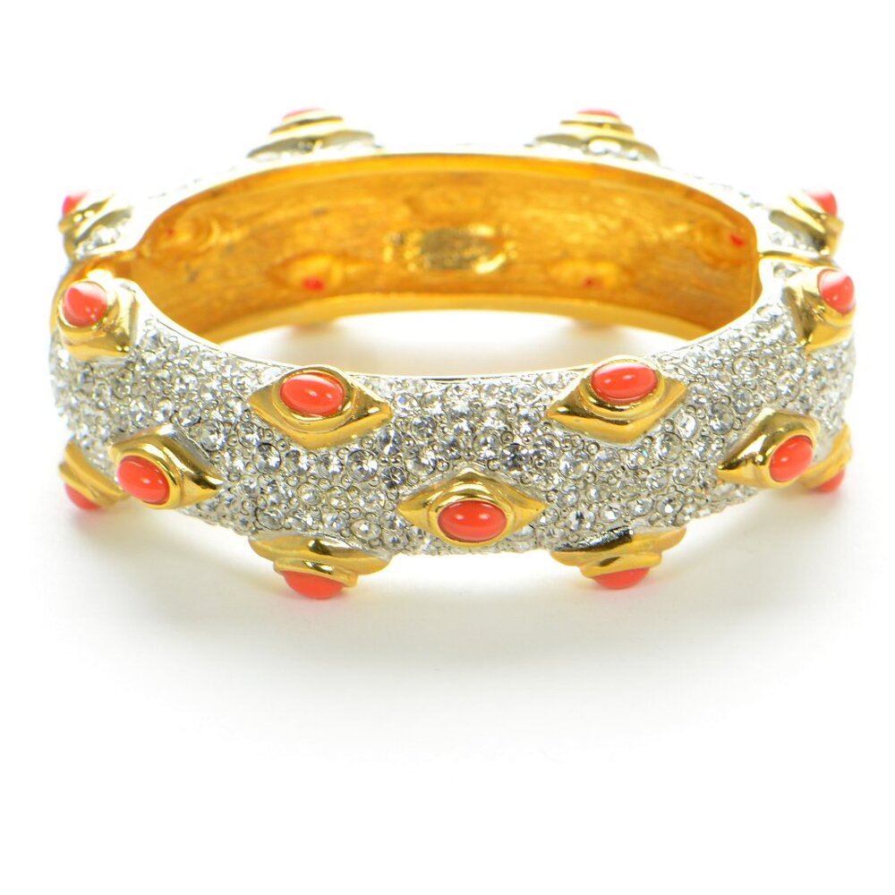 Kenneth Jay Lane Kjl Cabochon & Crystal Bracelet - image 2